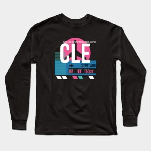 Cleveland (CLE) Airport // Sunset Baggage Tag Long Sleeve T-Shirt